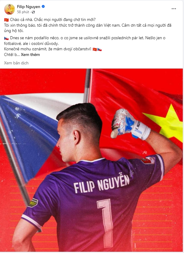 Filip Nguyễn chính thức có quốc tịch Việt Nam, chờ tiếng gọi của HLV Philippe Troussier - Bóng Đá